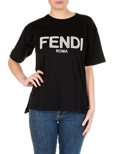 womens black fendi shirt|Fendi crewneck t shirt.